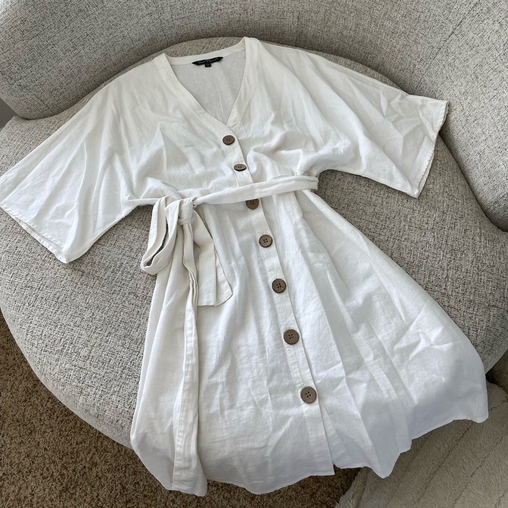 White Linen Dress